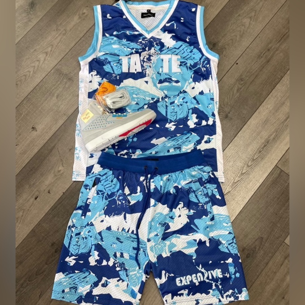 BLUE CAMO BASKETBALL TANK TOP
